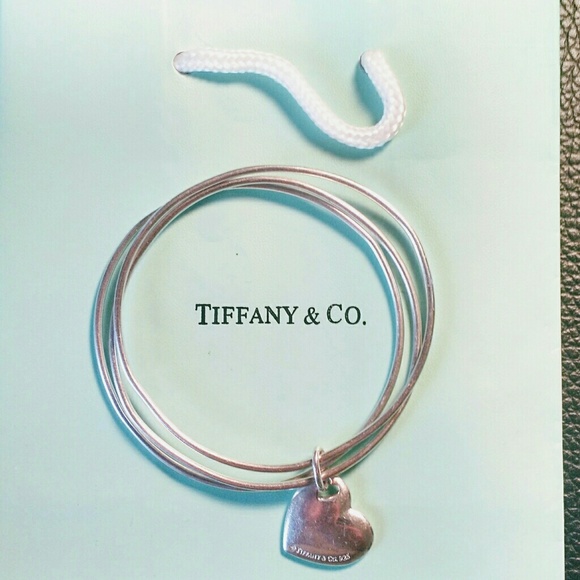 Tiffany Triple Bangle Silver Heart 